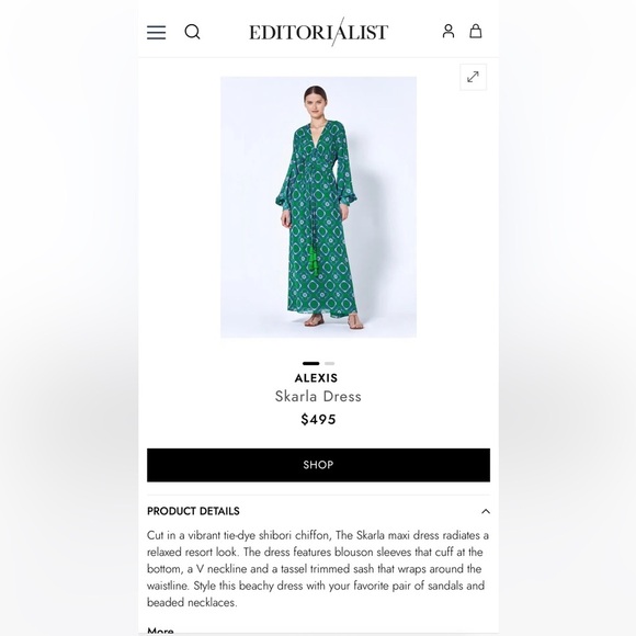 Alexis Skarla Green Patterned Maxi Dress - Picture 2 of 3